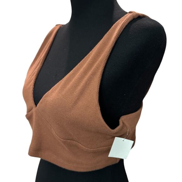 New - BP. NORDSTROM ~ Organic Cotton V Neck Pullover Cropped Tank Top XL - Picture 2 of 5